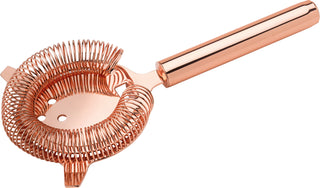 Deluxe Hawthorne Strainer 2 Prong – Professional Cocktail Strainer, Stainless Steel & Copper Finish - Pack of 6