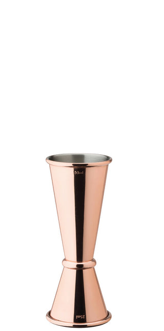 Copper Plated Jigger 25/50ml – Double Ended Stainless Steel Bar Measure - Set of 6