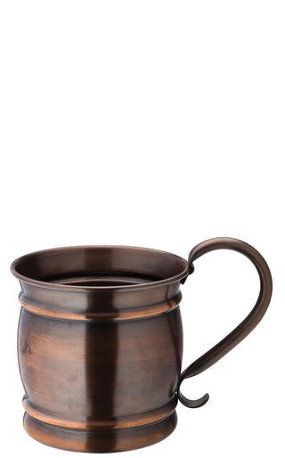 Barrel Stainless Steel Cocktail Mug 54cl, Aged Copper Finish, Pack of 6, Professional Bar Drinkware