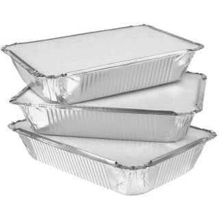 Pack Of 100 Foil Container Half Gastro (320x265x65mm/13x10x3")