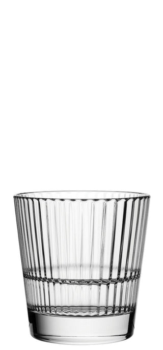 Bella Diva Stacking Double Old Fashioned Glass 39cl Ribbed Clear Tumbler for Cocktails and Spirits, Pack of 24