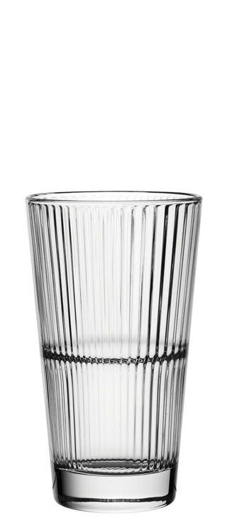 Bella Diva Stacking Hiball Glass Clear Soda Lime, 29cl or 42cl, Ribbed Design, Pack of 24