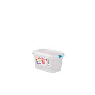 Clear Polypropylene Airtight Food Storage Containers with Colour Clips – GN1/9 & GN1/6 Sizes (1.1–2.8L) - Pack of 12