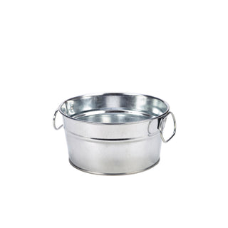 Galvanised Steel Serving Bucket for Food Presentation, Table Tidy & Sharing Dishes – Stackable Catering Bucket (Pack of 6)