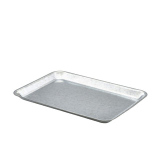 Galvanised Steel Serving Tray 31.5×21.5×2cm in Silver, Matt Black, Hammered Copper & Hammered Silver – Catering Tray for Individual Dishes (Pack of 12)
