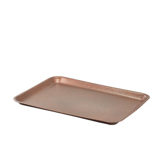 Galvanised Steel Serving Tray 31.5×21.5×2cm in Silver, Matt Black, Hammered Copper & Hammered Silver – Catering Tray for Individual Dishes (Pack of 12)