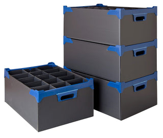 Pack of 5 Glassware Storage Box 500mm x 345mm x 165mm