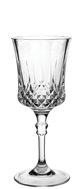 Polycarbonate Wine Glass, Gatsby Collection, 10.25oz (29cl) – Clear Cut-Glass Style Stemware - Set of 4/ 12