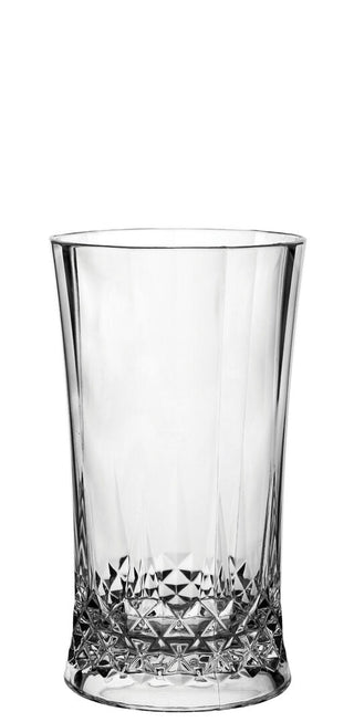 Polycarbonate Hiball Glass 16oz (46cl) Gatsby Collection – Clear Cut-Glass Style Tumbler - Pack of 4/ 12