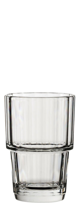 Lucent Nepal Polycarbonate Tumbler Clear Stackable Faceted Design 9oz/ 11oz/ 14oz Glasses for Bars Events - Pack of 6