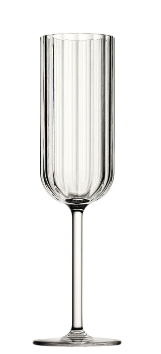 Paradise Champagne Flute 7.75oz/ 220ml, Clear Polycarbonate Glass Slim Sparkling Wine Serve for Events, Pack of 12