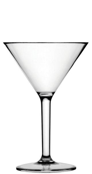 Diamond Martini Cocktail Glass 10oz/ 280ml, Clear Polycarbonate Faceted Stemware for Bars and Lounges, Pack of 12