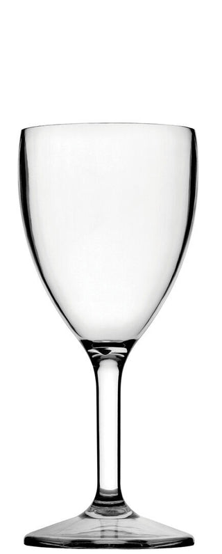 Diamond Wine Glass 9oz/ 270ml, Clear Polycarbonate Nucleated Faceted Design CE Stamped, Pack of 12