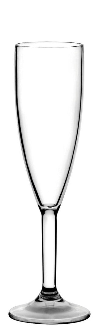 Diamond Champagne Flute 7oz/ 200ml, Clear Polycarbonate UKCA Marked Stemware for Sparkling Service, Pack of 12