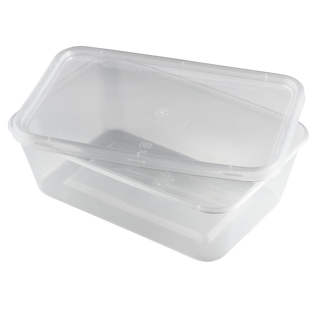 Pack Of 250 Plastic Microwaveable Food Container with Lids (750ml/25oz)