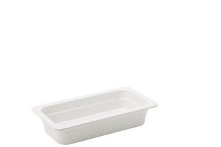 Melamine White GN 1/3 - 2.5" (6.5cm) Deep Food Pan - Heavy Duty, Stackable, Versatile - Set of 6