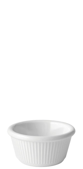 Fluted White Melamine Ramekin 1oz, 2oz, 3oz & 4oz - Dishwasher Safe, Durable, Ideal for Sauces & Desserts - Pack of 12