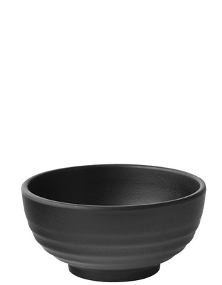 Spirit Footed Bowl 5"/ 6.5"/ 7.5"/ 9" - Melamine, Dishwasher Safe, Ideal for Serving, Black Stoneware Look - Pack of 6