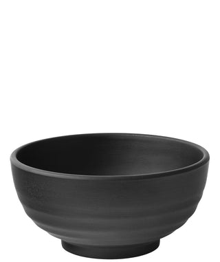 Spirit Footed Bowl 5"/ 6.5"/ 7.5"/ 9" - Melamine, Dishwasher Safe, Ideal for Serving, Black Stoneware Look - Pack of 6