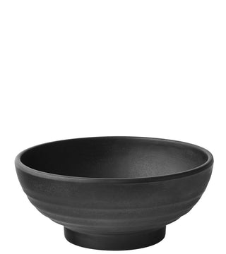 Spirit Footed Bowl 5"/ 6.5"/ 7.5"/ 9" - Melamine, Dishwasher Safe, Ideal for Serving, Black Stoneware Look - Pack of 6