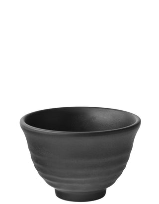 Spirit Tall Footed Bowl 4.75" (12cm) 15oz (42cl) - Black Melamine, Dishwasher Safe - Set of 6
