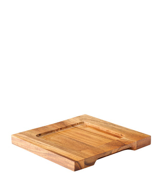 Square Wood Board 7.5" (19cm) - Acacia Wood, Ideal for Cast Iron Skillet - Set of 6
