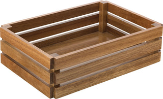 Acacia Wood Small & Large Crates for Creative Table Presentation, Perfect for Casual Food Service - Pack of 1