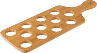 Bamboo Shot Paddle 16 x 6" - Holds 12 Shots, Practical and Durable for Bars and Events - Pack of 6