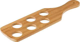 Bamboo Shot Paddle 15 x 4.25" - Holds 6 Shots, Practical and Durable Bar Accessory for Busy Environments - Pack of 6