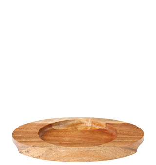 Acacia Wood Oval Board 8.5 x 6.25" (22 x 16cm) - Ideal for Mini Wok with Lid - Pack of 6
