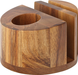 Acacia Wood Menu/Napkin & Cutlery Holder 5" (12.5cm) - Stylish Wooden Holder for Tabletop Items - Pack of 6
