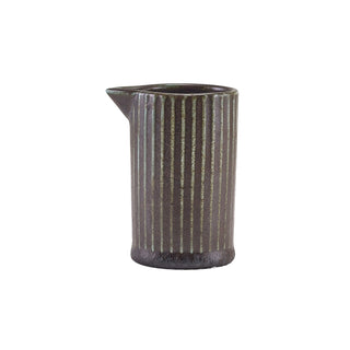 Porcelain Black Fluted Jug 10cl 6.2×5×8.3cm for Cream Sauces & Table Service Pack of 6