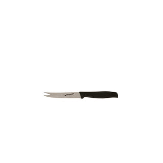 Serrated Bar Knife with Fork End 10.2cm/4" Blade – Garnish & Cocktail Preparation Knife with Ergonomic Polypropylene Handle (Black)