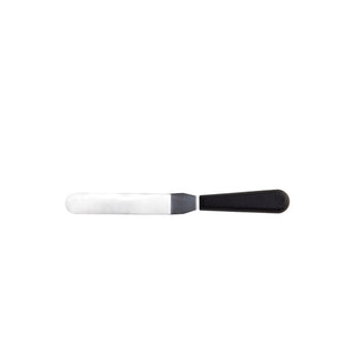 Stainless Steel Cranked Palette Knife with Flexible 19cm/7.5" Blade and Black Polypropylene Handle for Catering, Baking and Food Preparation