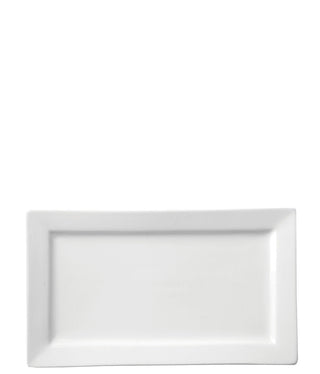 Titan Rectangular Platter, Porcelain, White, 24 x 17cm, Set of 6, Dishwasher Safe, Ideal for Serving Appetizers and Main Courses