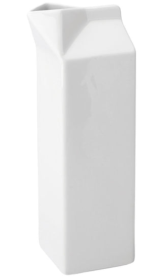 White Porcelain Milk Carton Titan Core Collection, 300ml/ 1L, For Milk Serving & Table Use - Set of 1 or 6