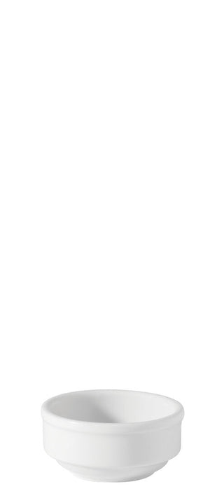 Titan Round Pot, Porcelain, White, 1oz (3cl), Set of 6, Ideal for Sauces, Condiments & Table Service