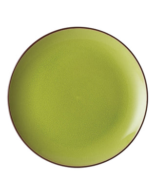 26.5cm Coupe Plate, Set of 6 ,Soho Verdi Crackle Glaze, Ceramic Stoneware Dishes , Round Food Presentation Plates