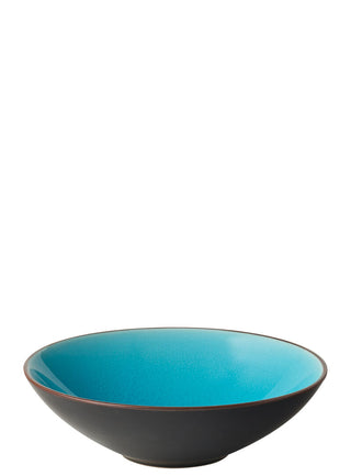 Soho Aqua Bowls, Stoneware, 7"/ 9" Crackle Glaze, Dishwasher Safe, Soup, Pasta & Serving Bowl - Set of 6