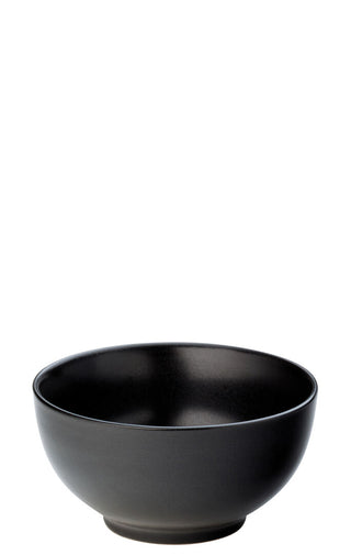 Noir Rice Bowl 320ml, Stoneware, Black, 12cm Round, Set of 6, Ideal for Rice, Sides & Asian Dishes