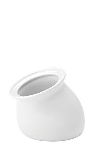 Titan Angled Top Pot 4" (11cm), Porcelain, White, Single Piece, Ideal for Condiments & Table Service