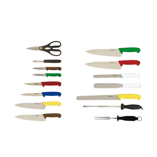 15 Pieces Colour Coded Knife Set with Case - Professional Chef Kit ...