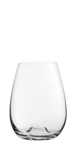 Wine Solutions Bordeaux Stemless Glass 15oz (46cl) – Crystal Wine Glass with Domed Base, Box of 6