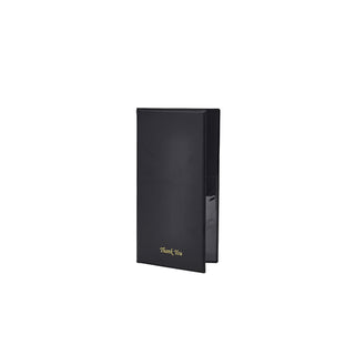 Leather Look Black PU Bill Presenter with Gold Text Detailing - 23 x 13cm