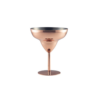 Premium Margarita Glass 30cl / 10.5oz – Copper Plated Stainless Steel Glasses for Cocktails, Desserts and Food Displays