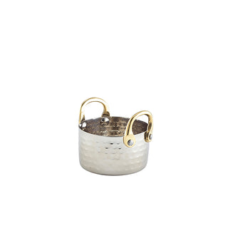 Stainless Steel Hammered Mini Casserole Dishes 7.5cm/9.2cm/12cm for Tapas Pack of 12