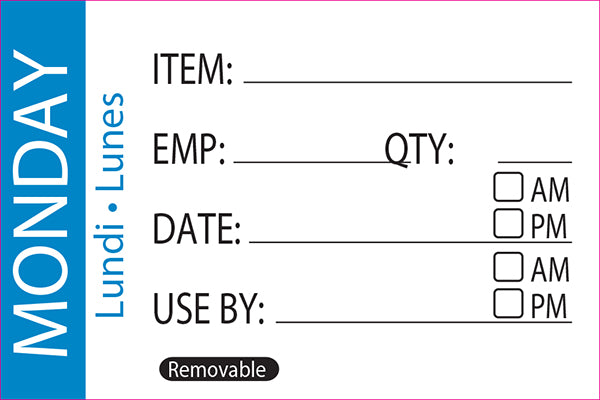Pack Of 500 MONDAY Day Label 50 x 75mm – UKCS Group