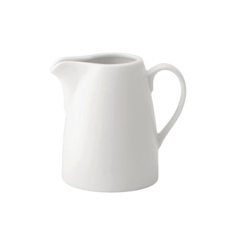 White Ceramic Jug 20oz (560ml) Anton Black Fine China Collection, Premium Tableware Jugs with Handle - Set of 6