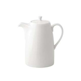 White Ceramic Coffee Pots 21oz (600ml), Anton Black Fine China Collection, Tea Serving Pots - Set of 6