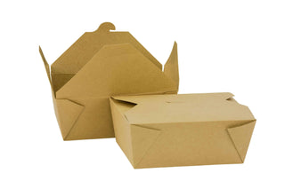 Pack Of 160 Kraft Takeaway Deli Box No4 Paper (2898ml/98oz)